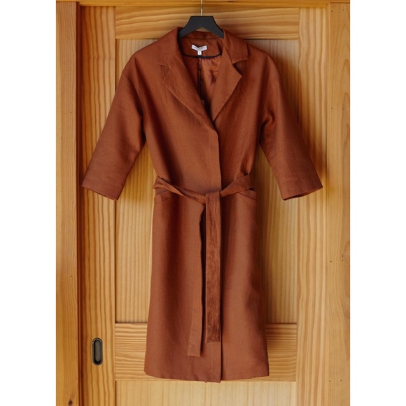Emerson Fry Drop Shoulder Coat- Sienna Linen - Picture 4 of 4